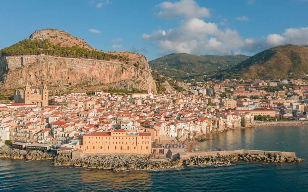 Cefalù's old town on the water beneath La Rocca